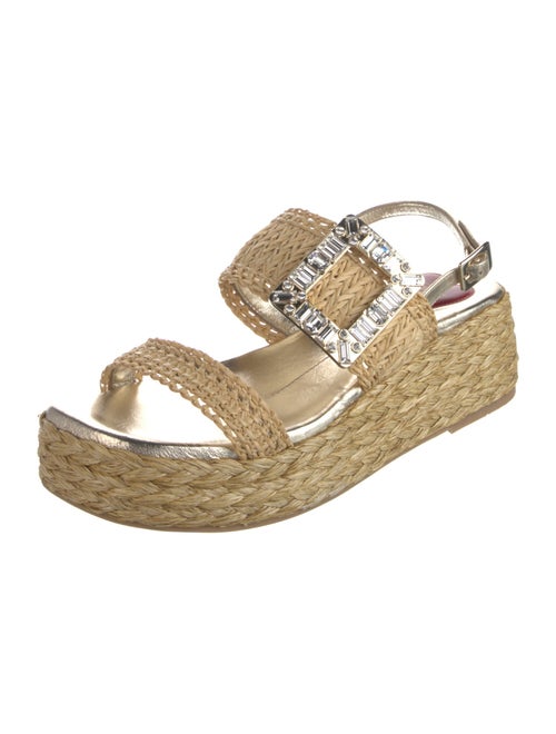 Roger Vivier Raffia Crystal Embellishments Espadrilles