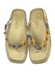 Roger Vivier Satin Floral Print Flip Flops