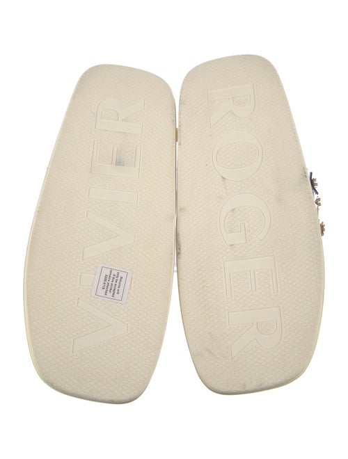 Roger Vivier Satin Floral Print Flip Flops