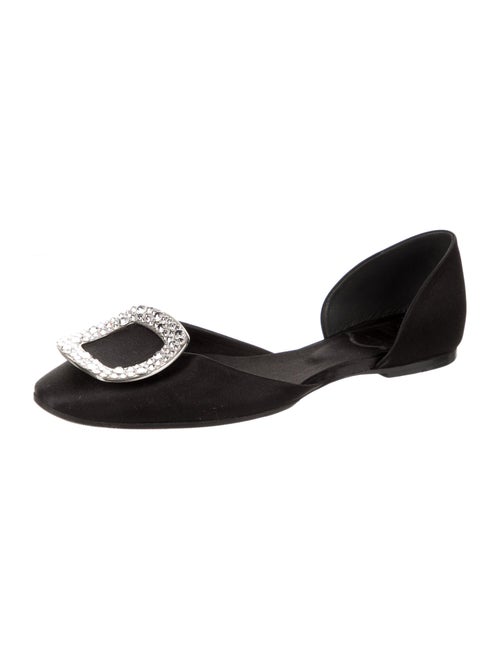 Roger Vivier Satin Crystal Embellishments D'Orsay Flats