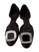 Roger Vivier Satin Crystal Embellishments D'Orsay Flats
