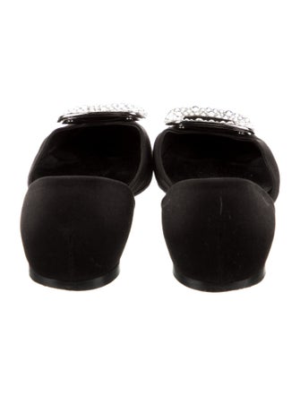 Roger Vivier Satin Crystal Embellishments D'Orsay Flats