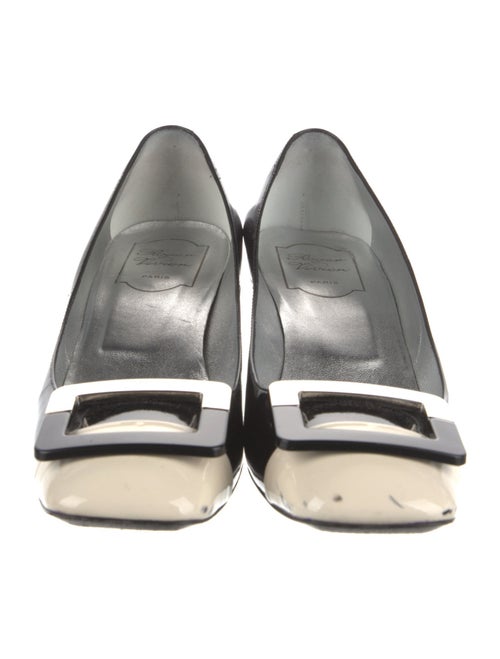 Roger Vivier Patent Leather Colorblock Pattern Pumps