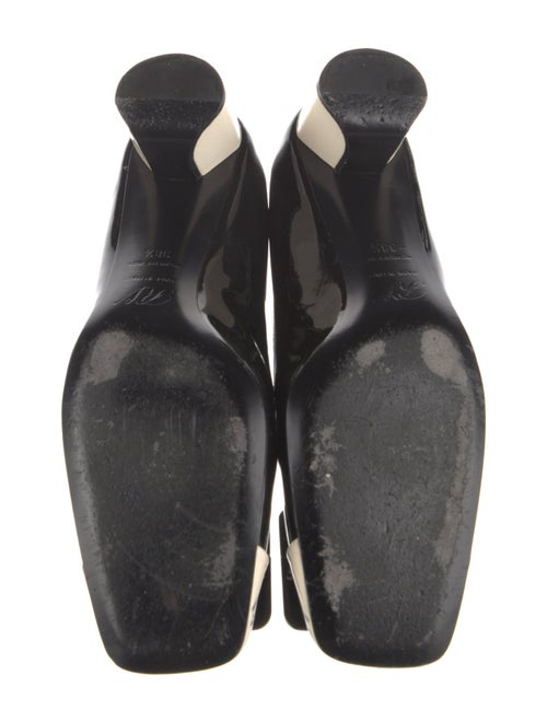 Roger Vivier Patent Leather Colorblock Pattern Pumps