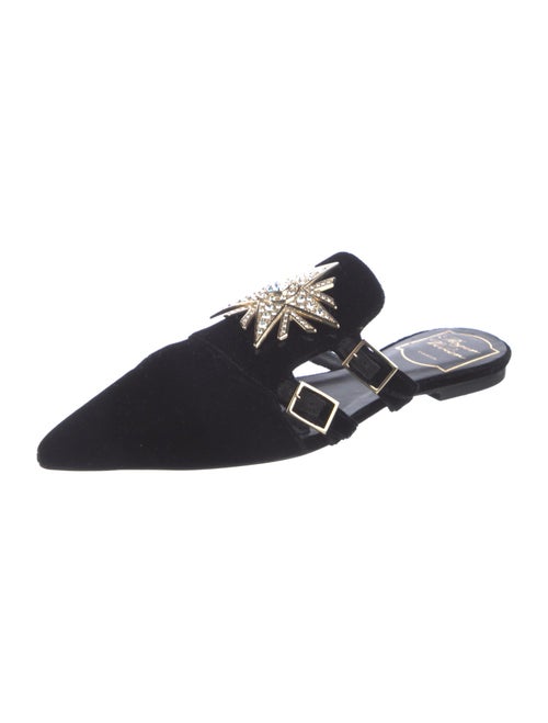 Roger Vivier Velvet Crystal Embellishments Mules