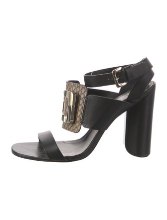 Roger Vivier Leather Animal Print Gladiator Sandals