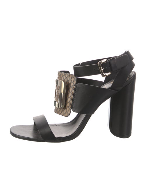 Roger Vivier Leather Animal Print Gladiator Sandals