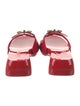 Roger Vivier Patent Leather Crystal Embellishments Slides