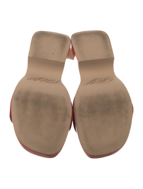 Roger Vivier Patent Leather Crystal Embellishments Slides