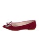 Roger Vivier Suede Crystal Embellishments Ballet Flats
