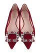 Roger Vivier Suede Crystal Embellishments Ballet Flats