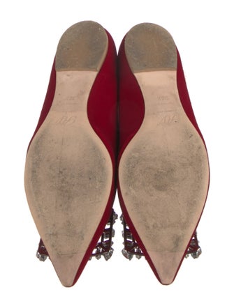 Roger Vivier Suede Crystal Embellishments Ballet Flats