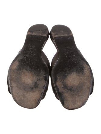 Roger Vivier Satin Crystal Embellishments Slides