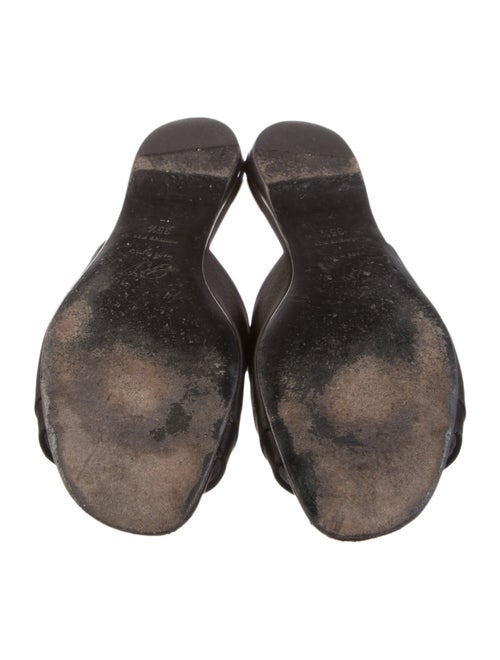 Roger Vivier Satin Crystal Embellishments Slides