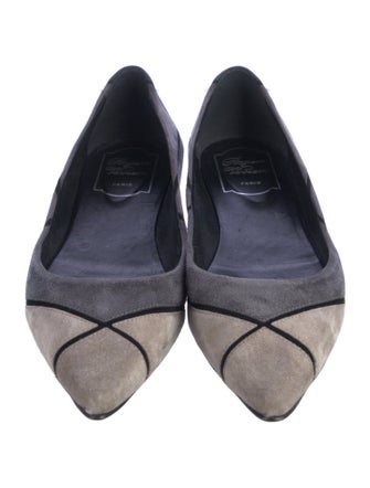 Roger Vivier Suede Printed Flats