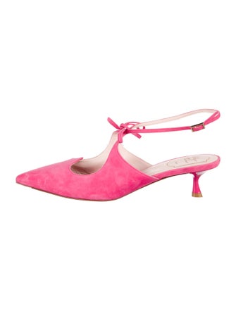 Roger Vivier Suede Cutout Accent Slingback Pumps