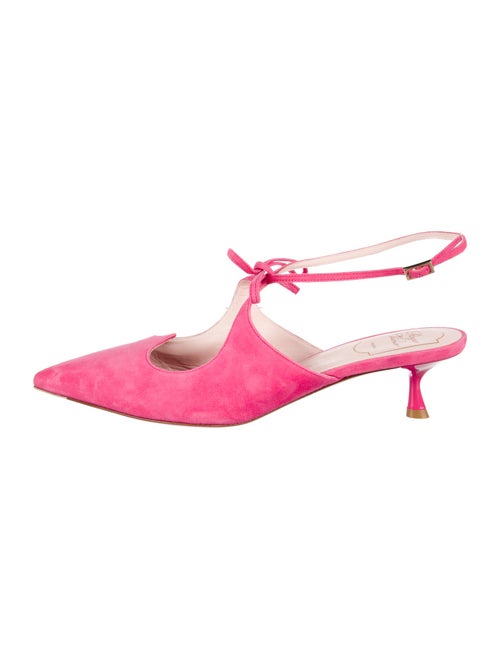 Roger Vivier Suede Cutout Accent Slingback Pumps