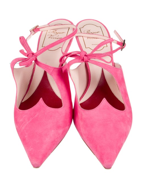 Roger Vivier Suede Cutout Accent Slingback Pumps