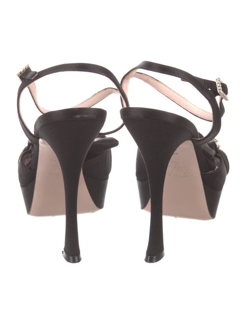 Roger Vivier Satin Crystal Embellishments Slingback Pumps