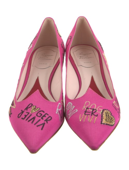 Roger Vivier Floral Print Crystal Embellishments Pumps