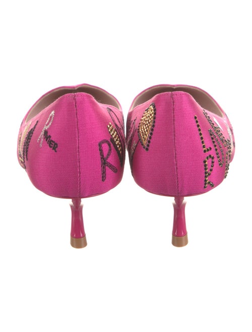 Roger Vivier Floral Print Crystal Embellishments Pumps