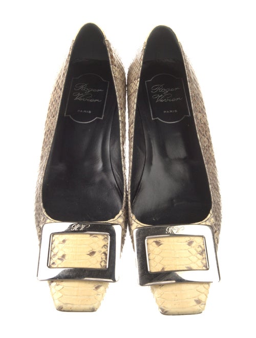 Roger Vivier Leather Animal Print Flats