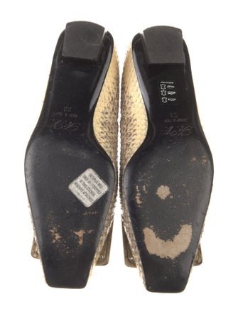 Roger Vivier Leather Animal Print Flats