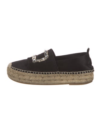 Roger Vivier Satin Sequin Embellishments Espadrilles