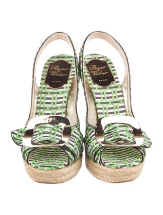 Roger Vivier Canvas Printed Espadrilles
