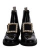 Roger Vivier Patent Leather Crystal Embellishments Combat Boots