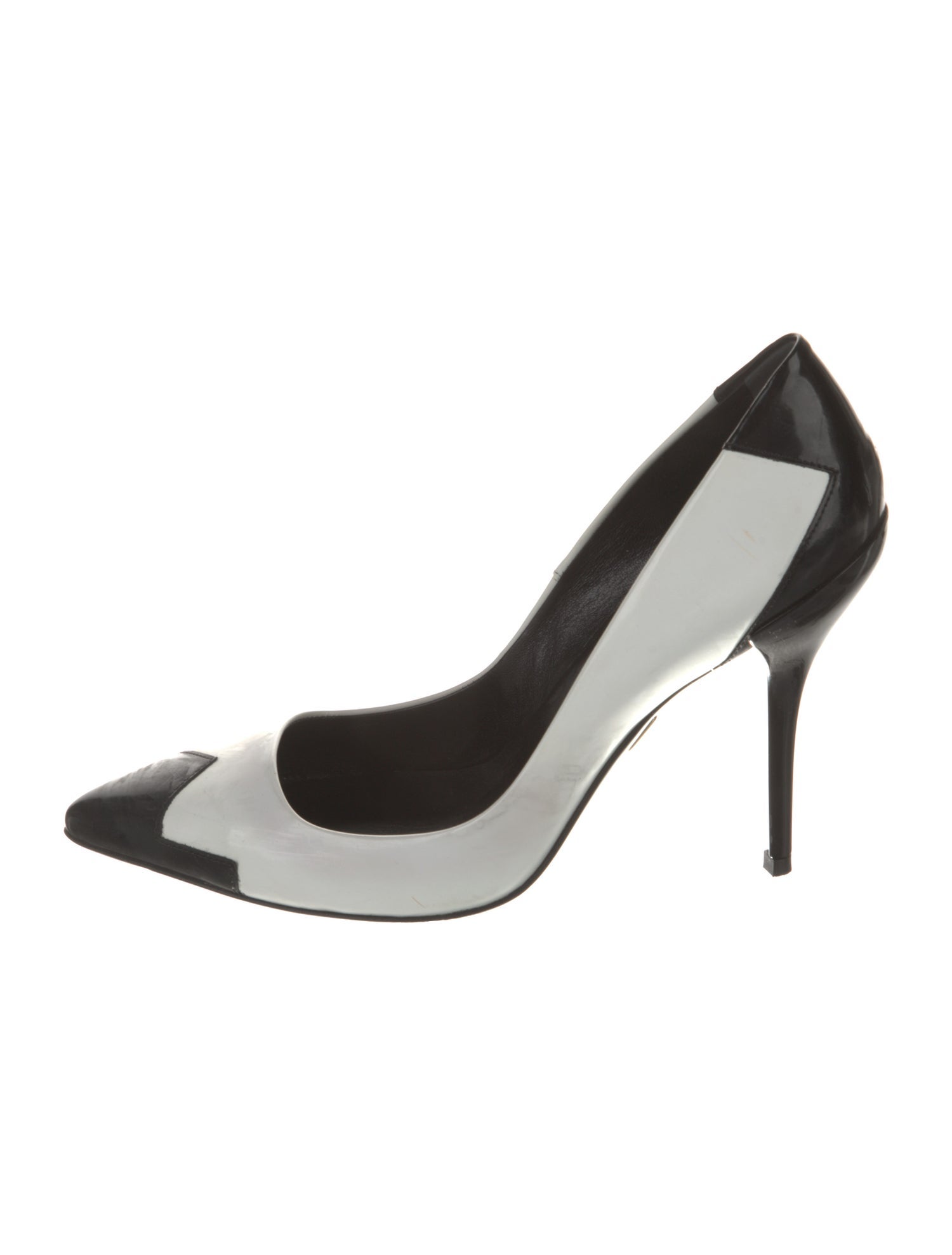 Roger Vivier Patent Leather Colorblock Pattern Pumps