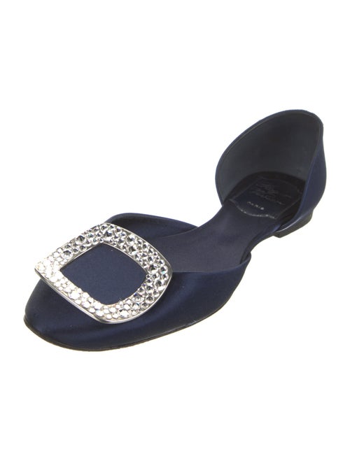 Roger Vivier Satin Crystal Embellishments D'Orsay Flats