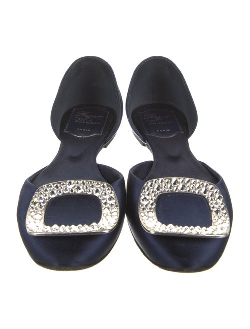 Roger Vivier Satin Crystal Embellishments D'Orsay Flats