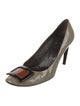 Roger Vivier Patent Leather Colorblock Pattern Pumps