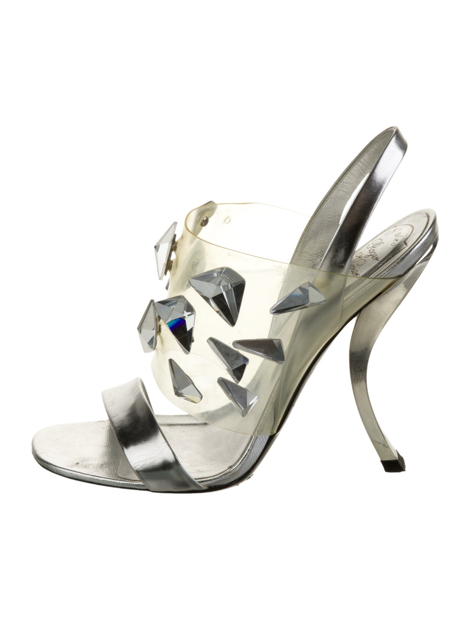 Roger Vivier Leather Printed Slingback Sandals