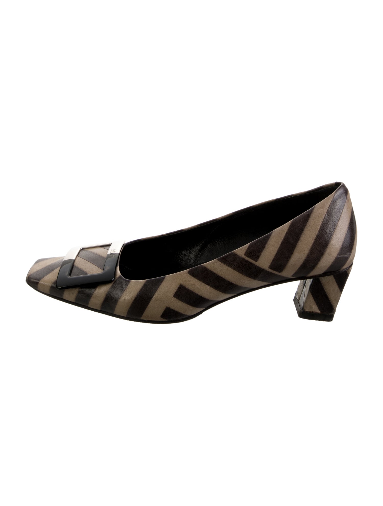 Roger Vivier Leather Striped Pumps