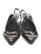 Roger Vivier Leather Chain-Link Accents Slingback Pumps