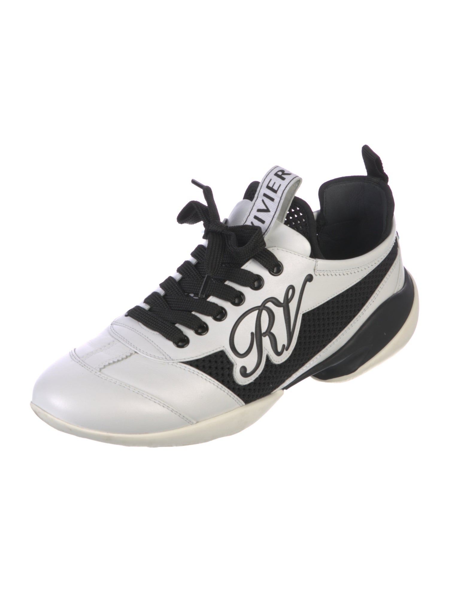 Roger Vivier Leather Colorblock Pattern Sneakers