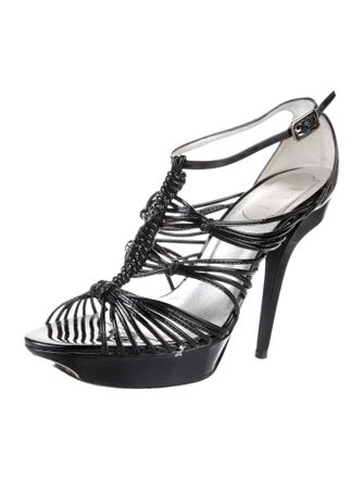 Roger Vivier Patent Leather T-Strap Sandals