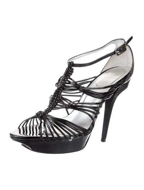 Roger Vivier Patent Leather T-Strap Sandals
