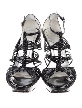 Roger Vivier Patent Leather T-Strap Sandals