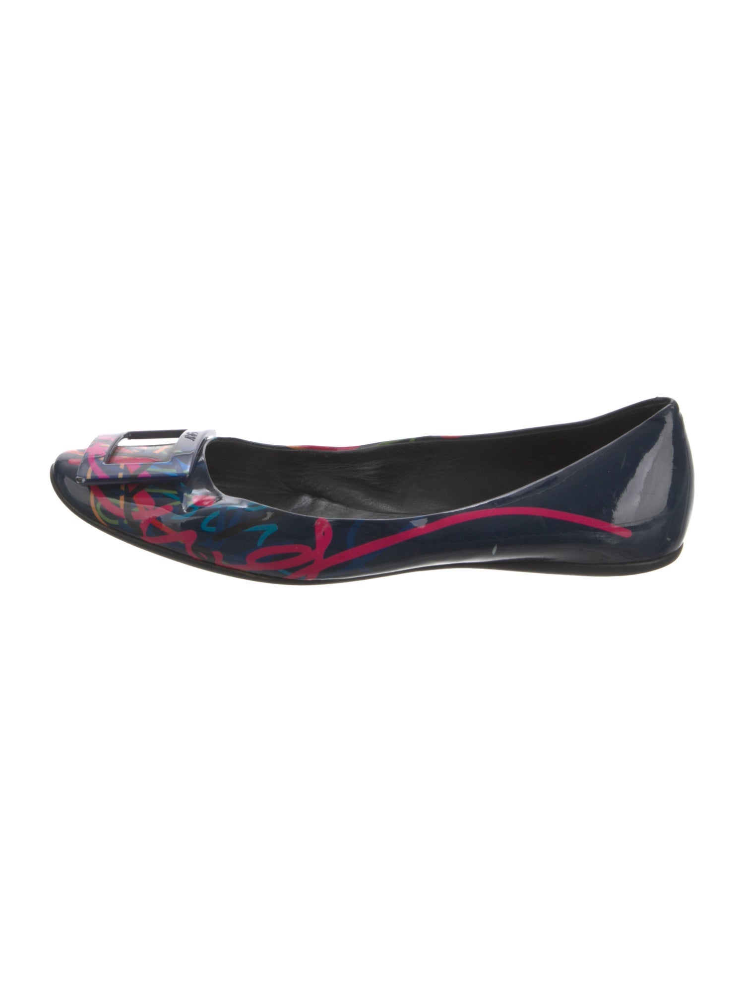 Roger Vivier Patent Leather Printed Ballet Flats