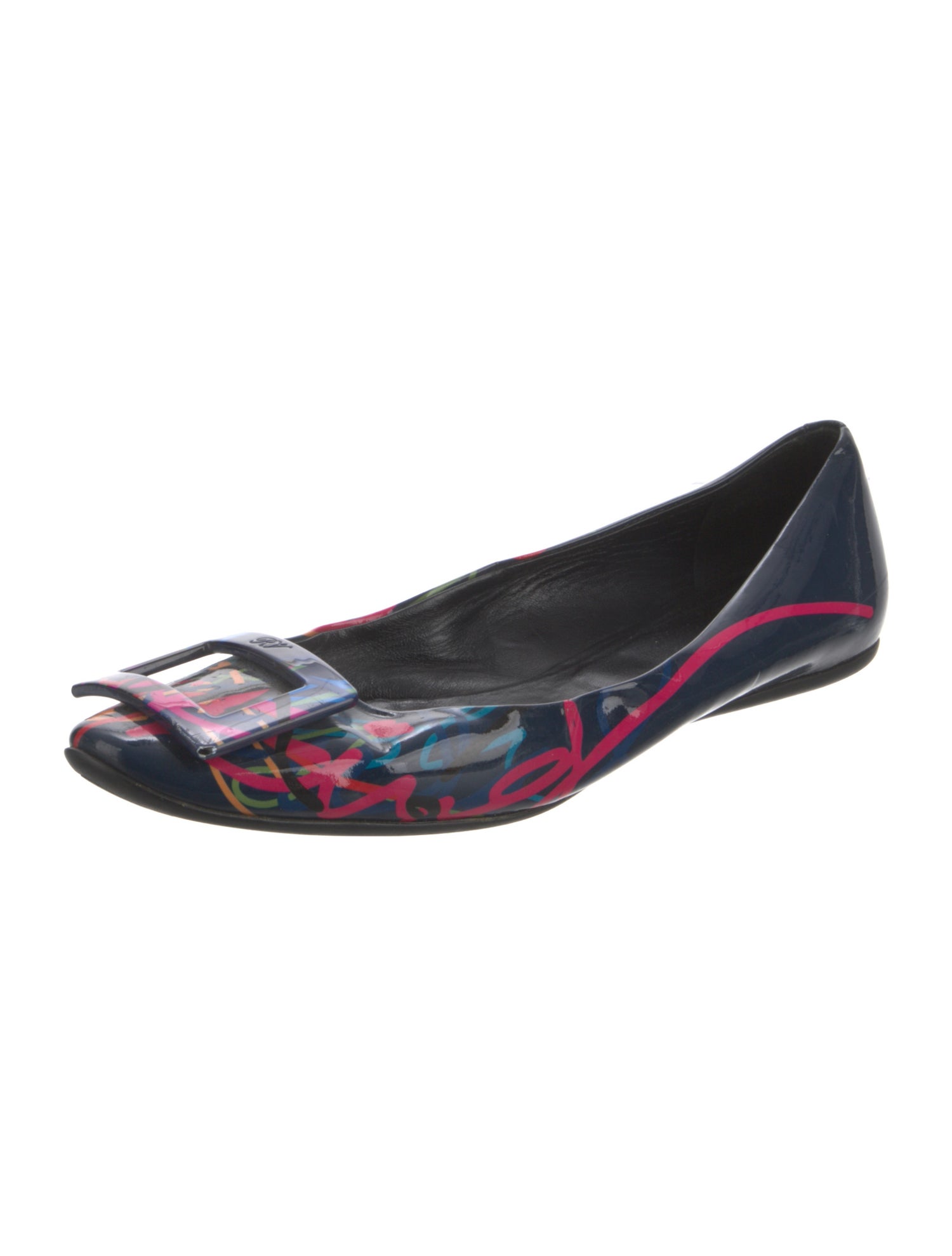 Roger Vivier Patent Leather Printed Ballet Flats