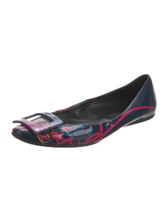 Roger Vivier Patent Leather Printed Ballet Flats