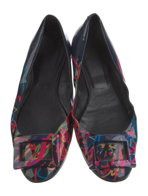 Roger Vivier Patent Leather Printed Ballet Flats