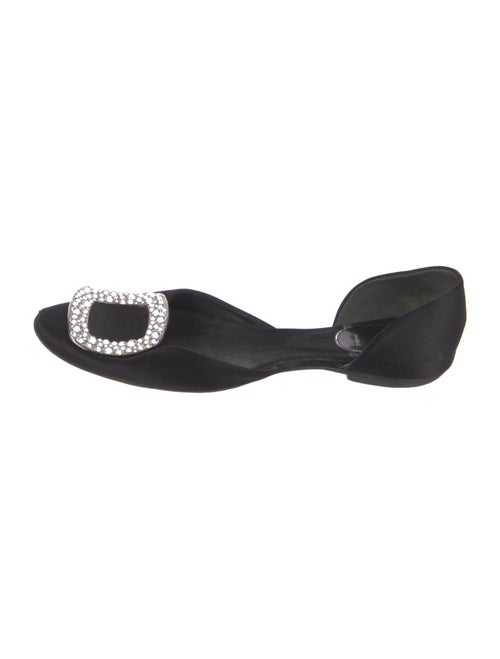 Roger Vivier Satin Crystal Embellishments D'Orsay Flats