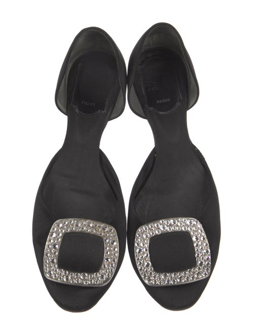 Roger Vivier Satin Crystal Embellishments D'Orsay Flats