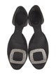 Roger Vivier Satin Crystal Embellishments D'Orsay Flats