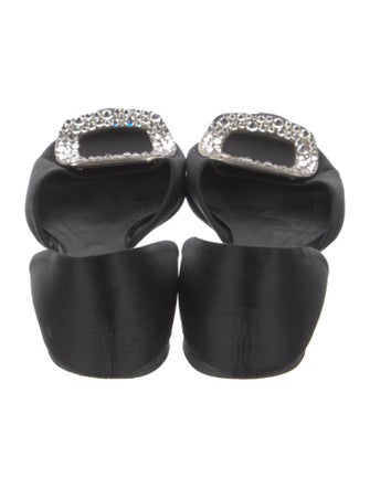 Roger Vivier Satin Crystal Embellishments D'Orsay Flats