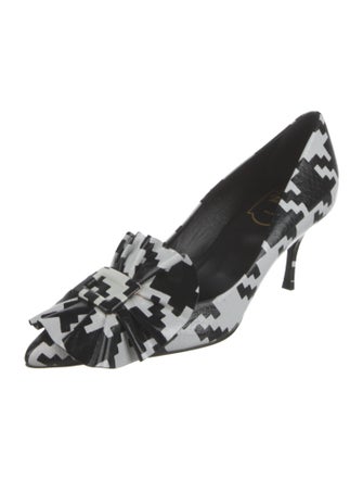 Roger Vivier Leather Houndstooth Print Pumps